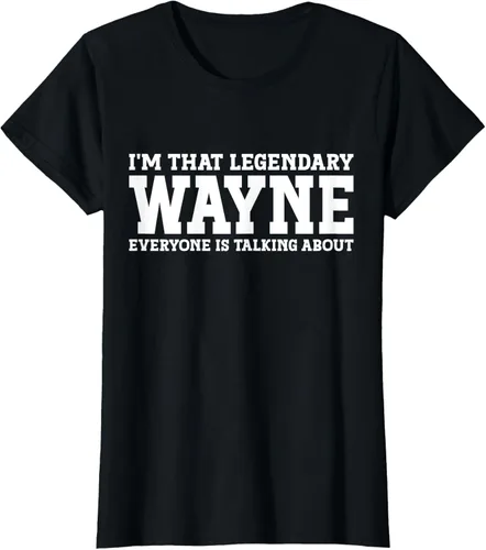 Vista 36 de Wayne Personal Name Funny Wayne Camiseta, Negro