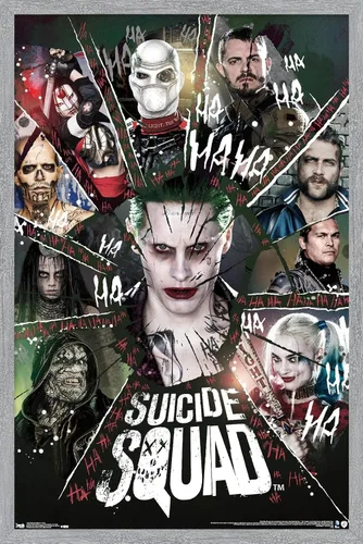 Vista 14 de Trends International DC Comics Movie - Escuadrón Suicida - Póster de pared circular, 14.725 x 22.375 pulgadas, versión enmarcada de madera de granero
