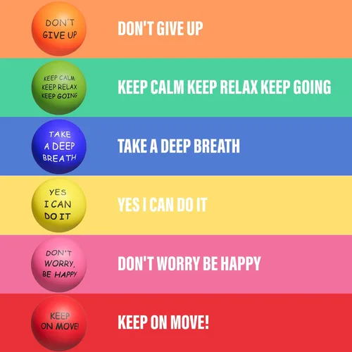 Vista 7 de KDG Bolas motivacionales para el estrés (paquete de 20) para niños y adultos, pelota de alivio del estrés con quetos para aliviar la ansiedad