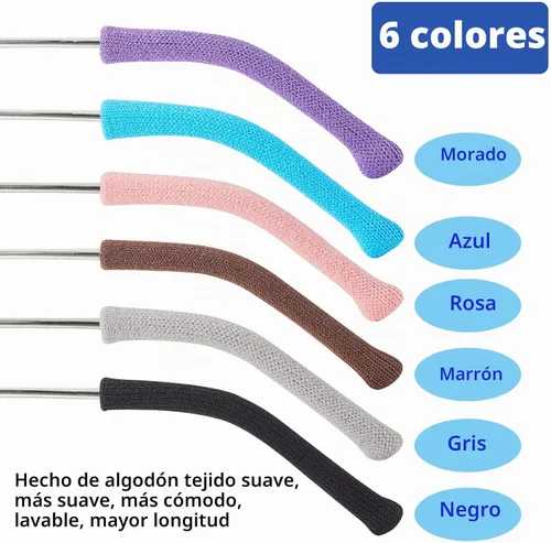 Vista 4 de Cojín de oreja para lentes de longitud más larga con algodón de punto suave, agarre elástico antideslizante para gafas, puntas de patillas de lentes