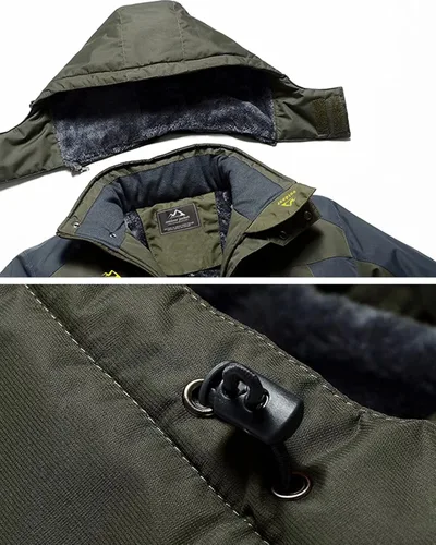 Vista 2 de MAGCOMSEN Abrigos de invierno para hombre resistente al agua chaqueta de esquí con forro polar 4 bolsillos