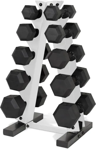 Vista 15 de CAP Barbell Juego de mancuernas hexagonales recubiertas de 150 libras con estante vertical Múltiples opciones