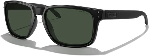 Vista 16 de Gafas de sol polarizadas deportivas para hombre, gafas de sol de marco flexible para pesca deportiva masculina Marco negro/lente negra/metal plateado