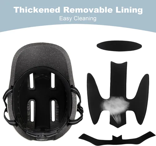 Vista 4 de Shinmax Casco de bicicleta – Casco de ciclismo ligero ajustable estilo gorra de béisbol con visera larga, tira reflectante, para viajes urbanos