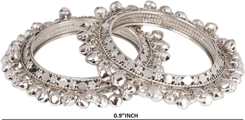 Vista 5 de Efulgenz Boho Vintage Antiguo Tribal Indio Oxidizado Bell Charm Pulsera Pulsera Conjunto Joyería para Mujer
