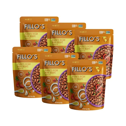 Vista 10 de Fillo's Paquete de Variedad de Frijoles Listos para Comer Frijoles Negros, Lentejas y Frijoles Rosados Sin Gluten, Sin Conservantes, Aptos