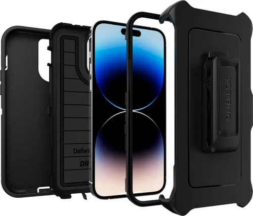 Vista 5 de Funda OtterBox Defender Series Edición Sin Pantalla para iPhone 14 Pro Max (Solamente) - Clip de Funda Incluido - Protección de Defensa Microbiana