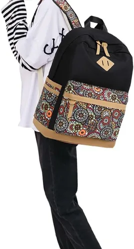 Vista 3 de Mochilas ligeras para niños, mochila escolar de lona, pequeñas mochilas de viaje para mujeres, niñas, niños, mochila para niños pequeños