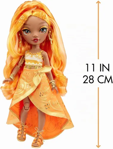 Vista 4 de Muñeca de moda Rainbow High - Meena Fleur (Oro Azafrán)