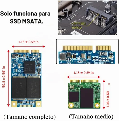 Vista 2 de chenyang 2 en 1 Mini SATA mSATA SSD y NGFF a 2.5" SATA III Adaptador Convertidor de Disco Duro