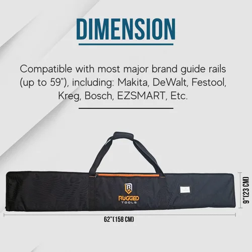 Vista 5 de Bolsa de riel guía de Rugged Tools - Bolsa protectora para rieles guía de sierra de hasta 59