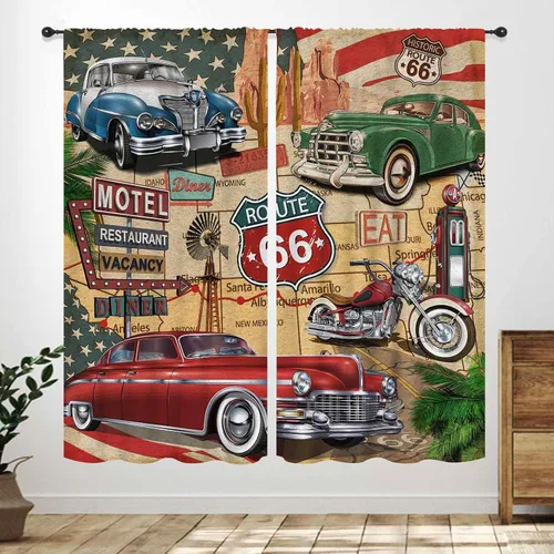 Vista 11 de Cortinas de ventana de garaje, retro, para reparación de cuevas de hombre, herramientas de garaje, cobertizo, taller, piezas de automóvil, motor