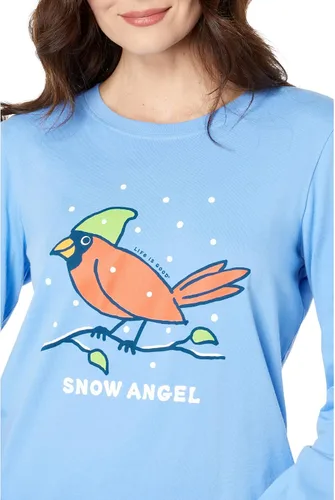 Vista 3 de Life is Good Cardinal Snow Angel Crusher Crew de manga larga