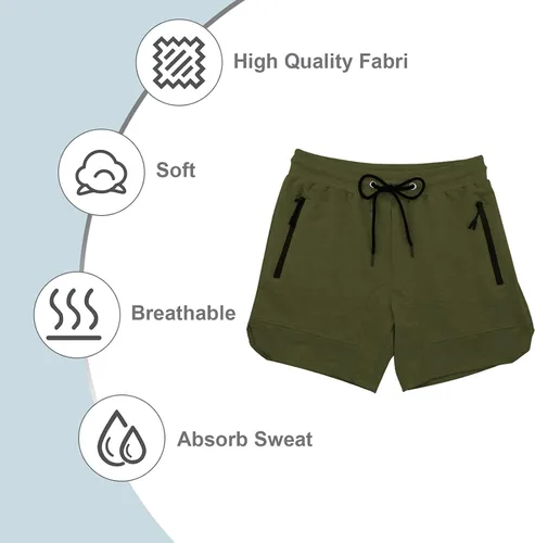 Vista 5 de PIDOGYM Pantalones cortos de entrenamiento para hombre de 5 pulgadas, pantalones cortos ajustados para culturismo, correr, entrenamiento