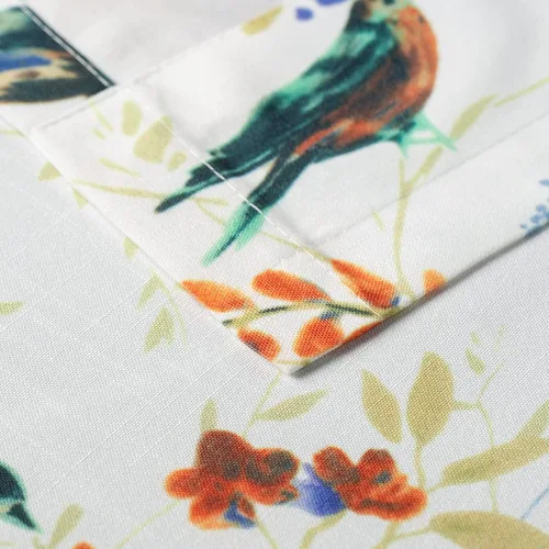 Vista 6 de Leeva - Cortinas pequeñas con estampado de pájaros, 24 pulgadas de largo, conjunto de paneles para ventanas, diseño de estampado de pájaros