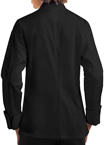 Vista 6 de ChefUniforms.com - Abrigo clásico de manga larga para mujer (S-5X, 2 colores)