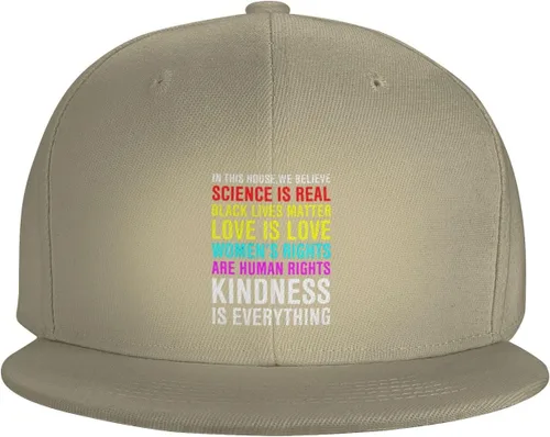 Vista 56 de Pride Flag in This House We Believe Science is Real Black Lives Matter Baseball Hats for Men Dad Hat,Black