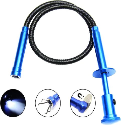 Vista 5 de Espejo de inspección telescópico con luces LED, herramienta flexible agarrador de garras magnético de 4 garras. conjunto de herramientas combinadas.