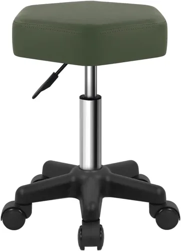 Vista 10 de FURWOO Taburete con ruedas hexagonales con ruedas para spa y salón de masaje, color negro