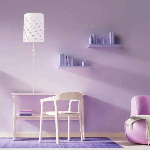 Vista 5 de Aplique de pared enchufable con estrellas y lunas para niños, lámpara de pared para habitación de bebé con interruptor de encendido/apagado de cable