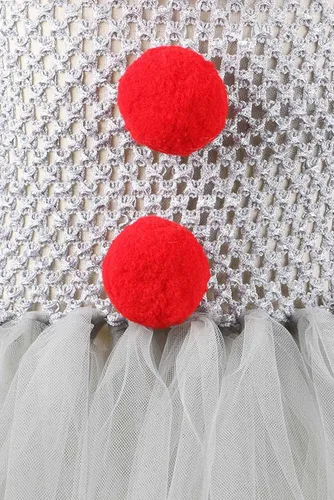 Vista 4 de Bonito vestido de tutú para niños pequeños disfraz de payaso de Halloween cosplay para niñas