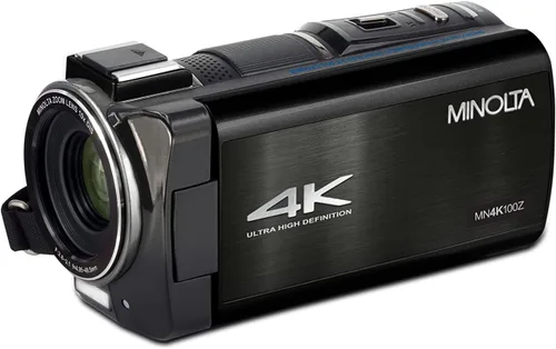 Vista 7 de Minolta MN4K100Z 28MP 4K Ultra HD 3.5" Touch Night Vision Videocámara, B Negro
