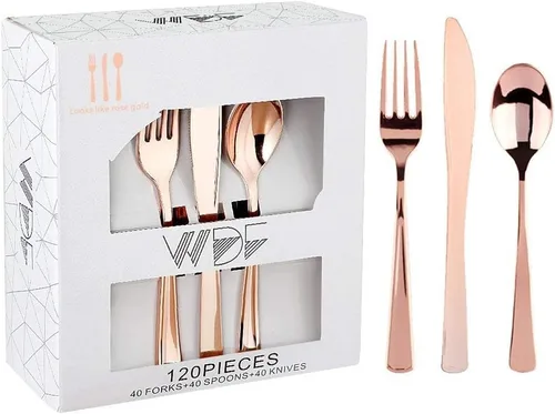 Vista 11 de WDF 100 cucharas de plástico plateadas desechables, cubiertos de plata barrocos de 6.93 pulgadas para pastel de postre, cucharas de plástico