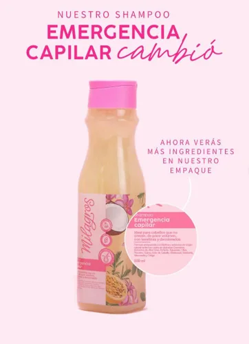 Vista 3 de Milagros Shampoo Emergencia Capilar Productos Colombianos para el Cuidado del Cabello para Crecimiento, Fortalecimiento y Reparación Natural Set