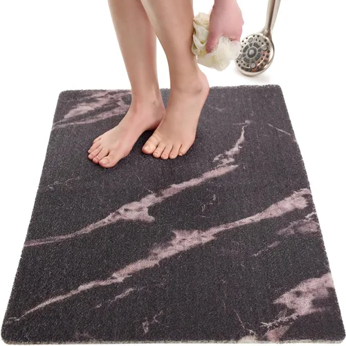 Vista 29 de Enkosi Alfombra de ducha antideslizante Loofah para suelos de ducha, bañera, baños, zonas húmedas, alfombrilla de baño acolchada con agujeros