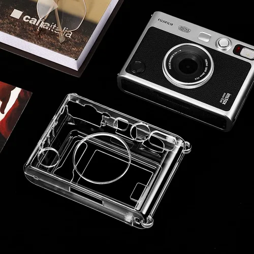 Vista 6 de Fintie - Estuche protector transparente para cámara Fujifilm Instax Mini EVO - Cubierta de PVC duro de cristal con correa de hombro extraíble