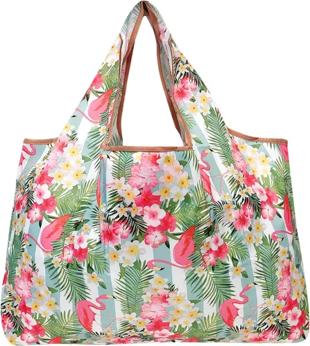 Vista 3 de allydrew Bolsas grandes plegables de nailon reutilizables para comestibles, paquete de 3