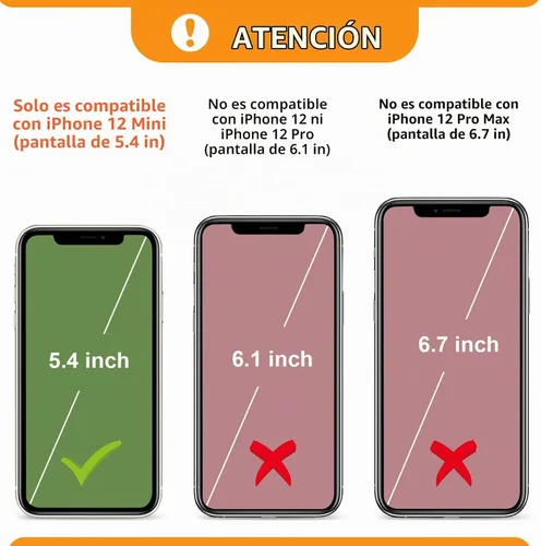 Vista 2 de Bocasal Funda tipo cartera tipo bandolera para iPhone 12 Mini, color negro