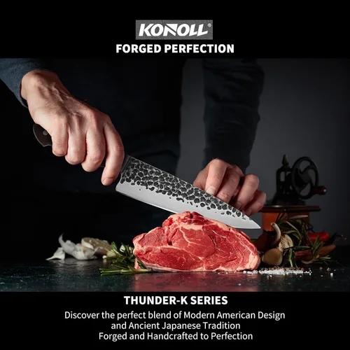 Vista 5 de Juego de cuchillos de chef japoneses profesionales, juego de cuchillos de cocina de 5 piezas, cuchillos de cocina de acero inoxidable de alto