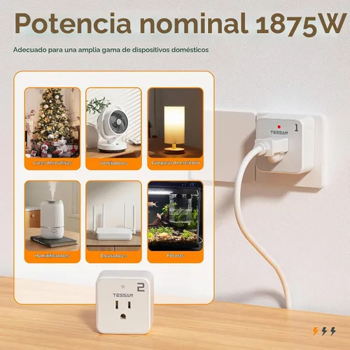 Vista 3 de TESSAN - Enchufe de salida con control remoto, kit de interruptor de luz inalámbrico TESSAN con rango RF de 100 pies, interruptor