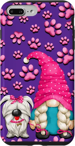 Vista 11 de iPhone 11 - Cosas de gnomo púrpura para mujer, patrón de pata rosa para perro, mamá