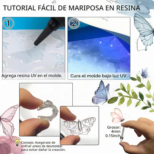 Vista 4 de Pegamento transparente suave de resina UV, curación de luz solar ultravioleta para fabricación de joyas, decoración de manualidades, fundición