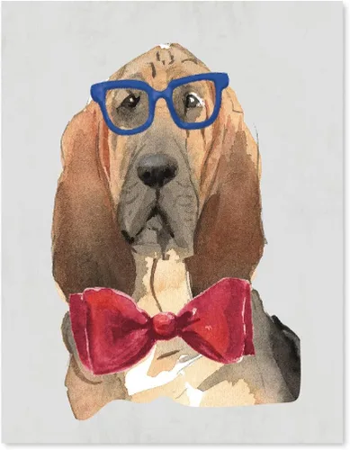 Vista 105 de Andaz Press Póster impreso para pared de perro, 8.5 x 11 pulgadas, Bulldog inglés con gafas negras, 1 paquete, regalo de cumpleaños de Navidad, sin