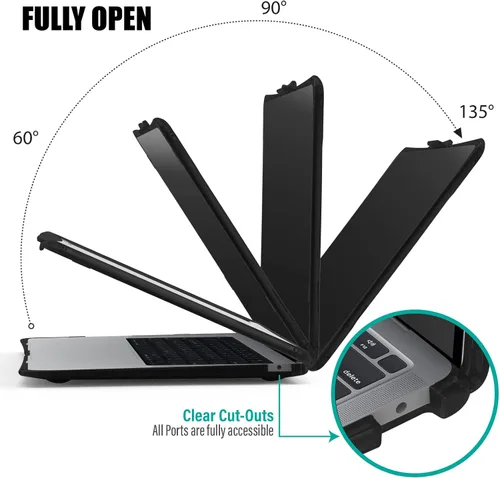 Vista 5 de IBENZER Hexpact AT13-BK - Funda compatible con MacBook Air de 13 pulgadas 2022 2021 2020 M1 A2337 A2179 A1932, funda protectora resistente