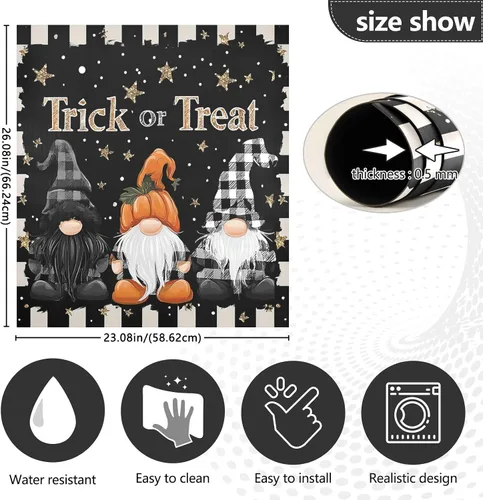 Vista 5 de Gnomos de truco o trato, cubierta magnética para lavavajillas, paneles de puerta con imán de calabaza, calcomanías para electrodomésticos