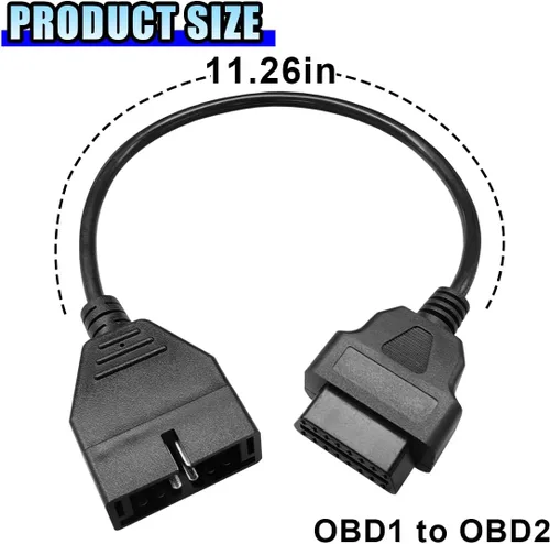 Vista 2 de Conector de escáner OBD1, OBD1 macho de 12 pines a OBD2 16 pines hembra adaptador de cable convertido, herramienta de extensión de diagnóstico