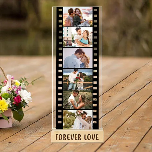 Vista 8 de Tira de fotos personalizada con marco de fotos de 1 a 6 imágenes, marco de fotos personalizado, adornos de cámara de memoria acrílica, rollo