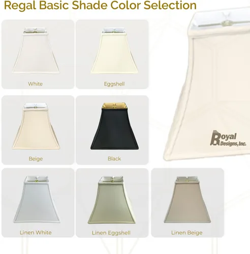 Vista 5 de Royal Designs pantalla básica para lámpara, diseño de campana cuadrada, Oro Antiguo, 6 x 12 x 10.5 pulgadas