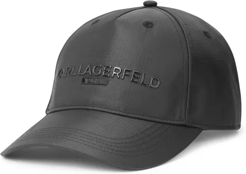 Vista 3 de Karl Lagerfeld Paris Gorra resistente con logotipo distintivo para hombre, Black_Ripstop, Negro_ripstop
