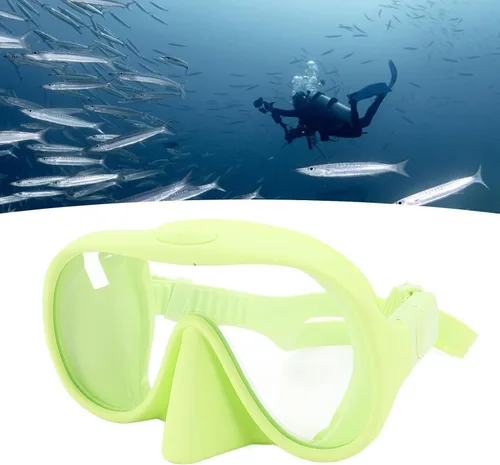 Vista 4 de Luocute Gafas de esnórquel de buceo con película antivaho de vidrio templado, máscara de natación juvenil anti rotura protegida, máscara de natación