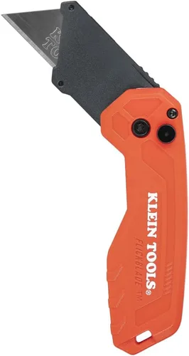 Vista 9 de Klein Tools 44303 FLICKBLADE Cuchillo utilitario plegable con almacenamiento de cuchillas, cuchillo utilitario con 5 cuchillas, compacto con botón