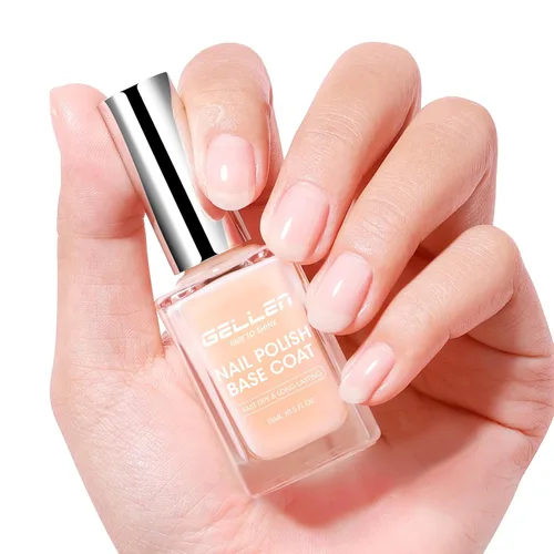 Vista 8 de GELLEN Esmalte de uñas transparente para capa final, esmalte de uñas brillante y regular, fórmula de calcio fortalece las uñas, secado rápido al