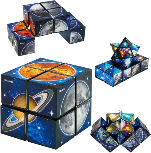 Vista 8 de Juguetes para niños de 8 a 12 años, juego de cubo mágico de estrella para niños de 9, 10, 11, 12 años, juguete clásico de cubo infinito