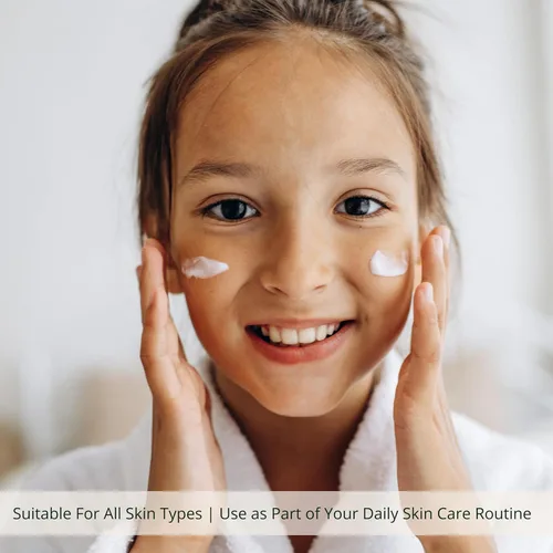Vista 4 de Crema Facial Hidratante Suave para Niños y Preadolescentes – Nutritiva y Calmante para Todo Tipo de Piel – Ingredientes Naturales: Ácido Hialurónico