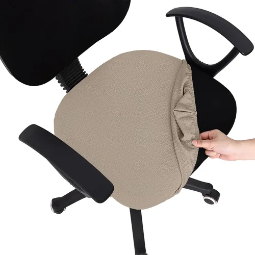 Vista 57 de Smiry Fundas de asiento de silla de computadora de oficina, de jacquard elástico, extraíbles, lavables, antipolvo, protectores de cojín para silla