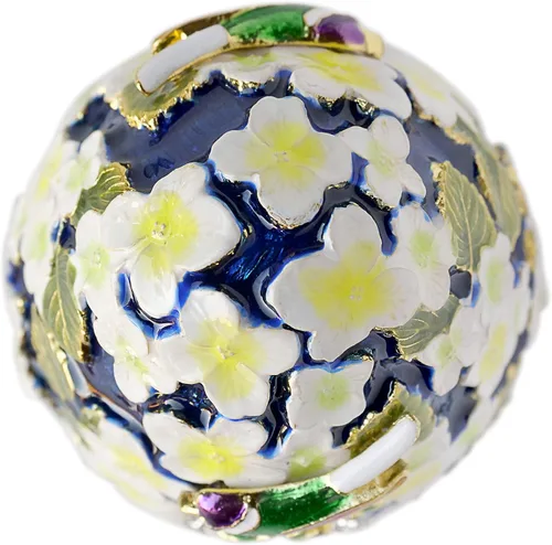 Vista 5 de Apropos Huevo Faberge pintado a mano de estilo vintage con esmalte rico y diamantes de imitación brillantes caja de joyería